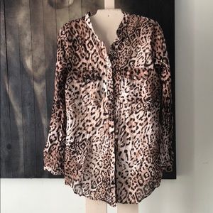 Zara Basic Cheetah Blouse